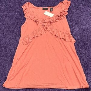 NWT New York & Company Ruffled Coral tank Top